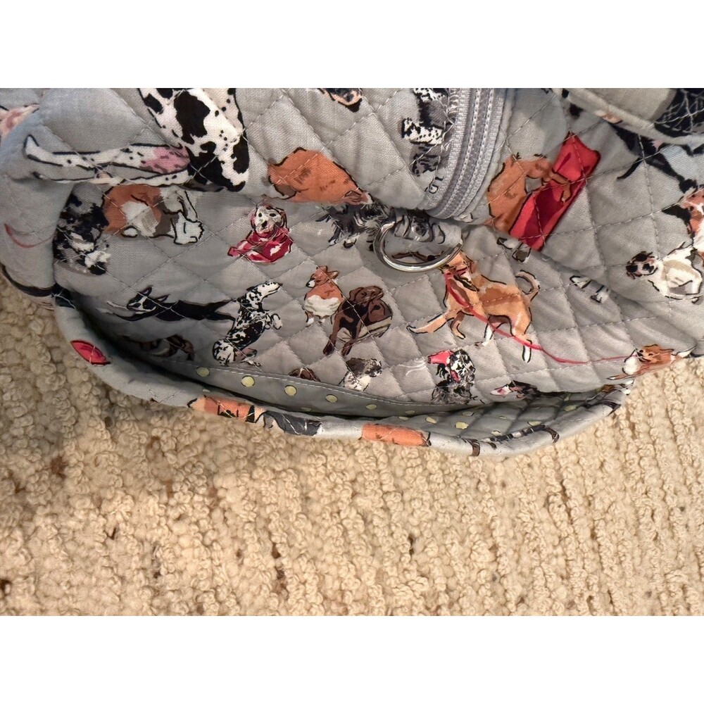 Vera Bradley Large Duffel Bag Best In Show Dog Print Gray Retired - Picture 4 of 7